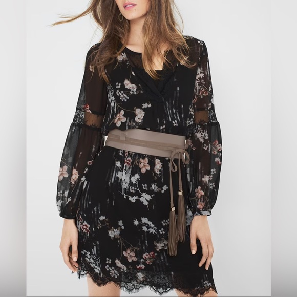 White House Black Market Dresses & Skirts - WHBM | Black Floral Mini Dress